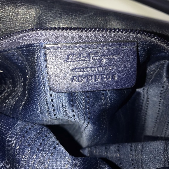 Salvatore Ferragamo Navy Leather Bag - Picture 6 of 6
